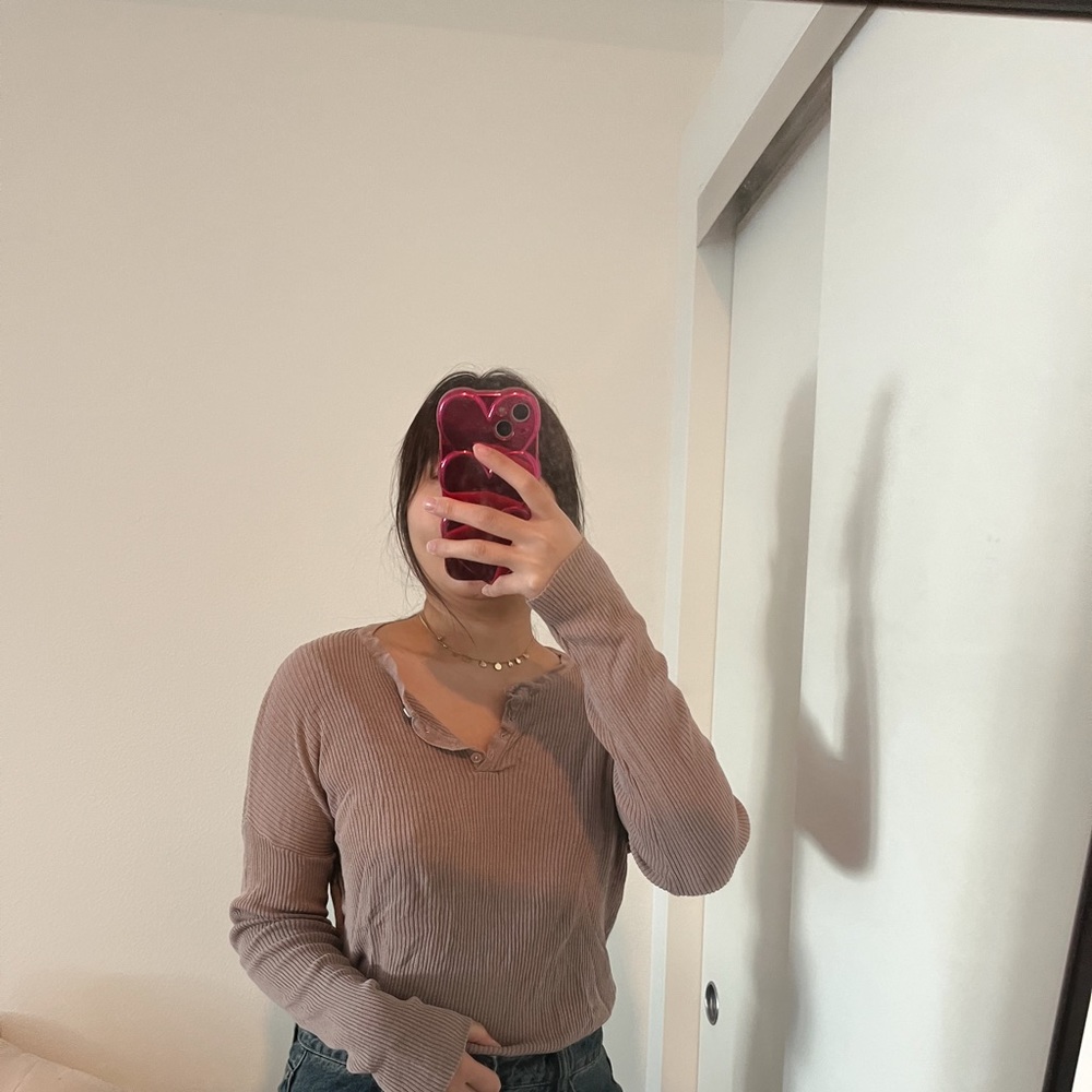 Mocha brown sweater pull-over top